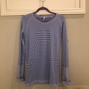 Lululemon Swiftly Tech LS Crew Lucy Stripe HLBY